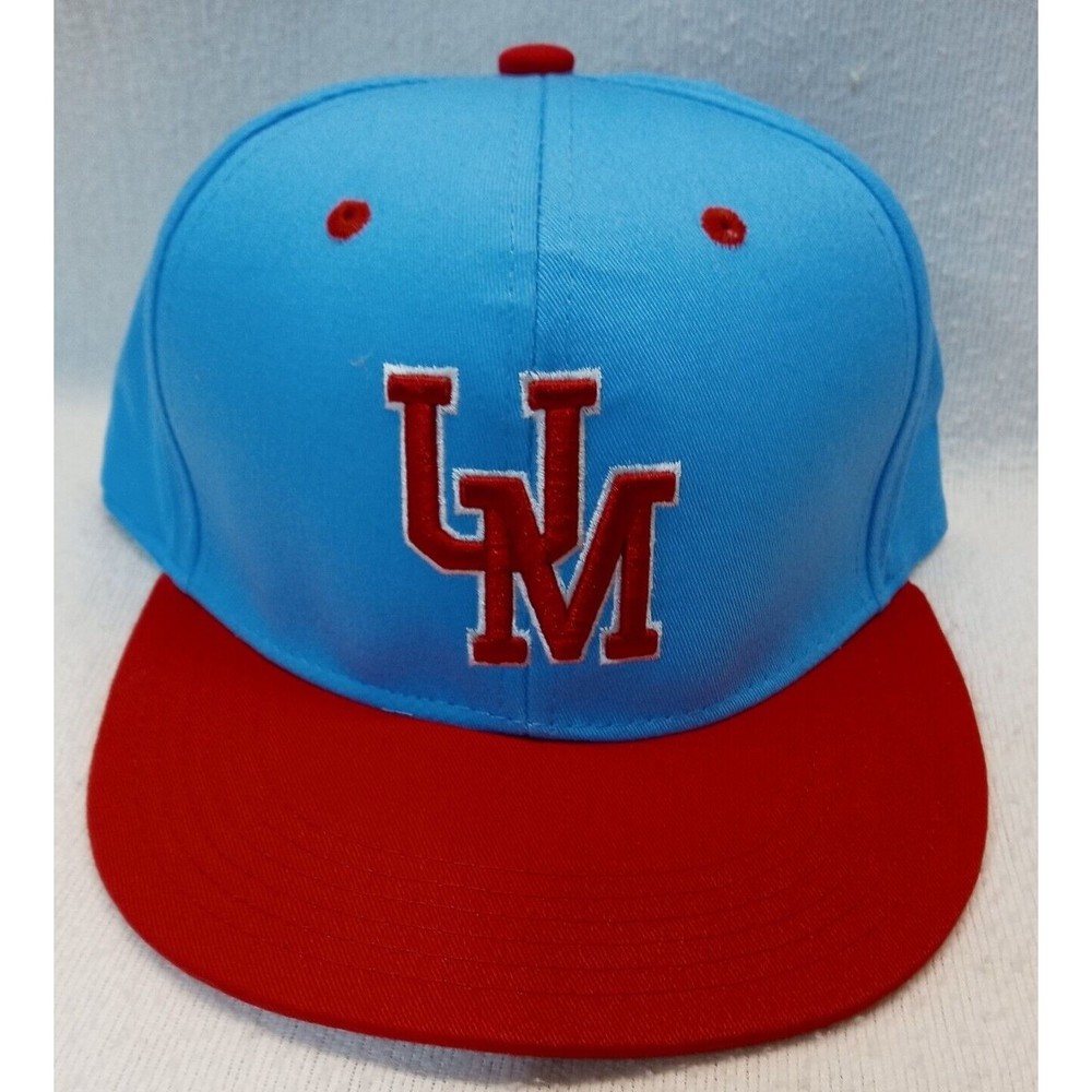 Ole Miss Rebels  Red Blue UM FLAT BILL hat University of Mississippi Snap Back